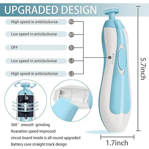 Electric Nail Trimmer For New Born Baby with Lights (Pack of 1)