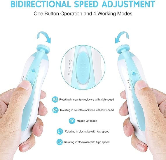 Electric Nail Trimmer For New Born Baby with Lights (Pack of 1)