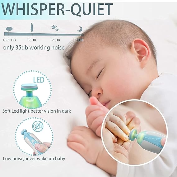 Electric Nail Trimmer For New Born Baby with Lights (Pack of 1)