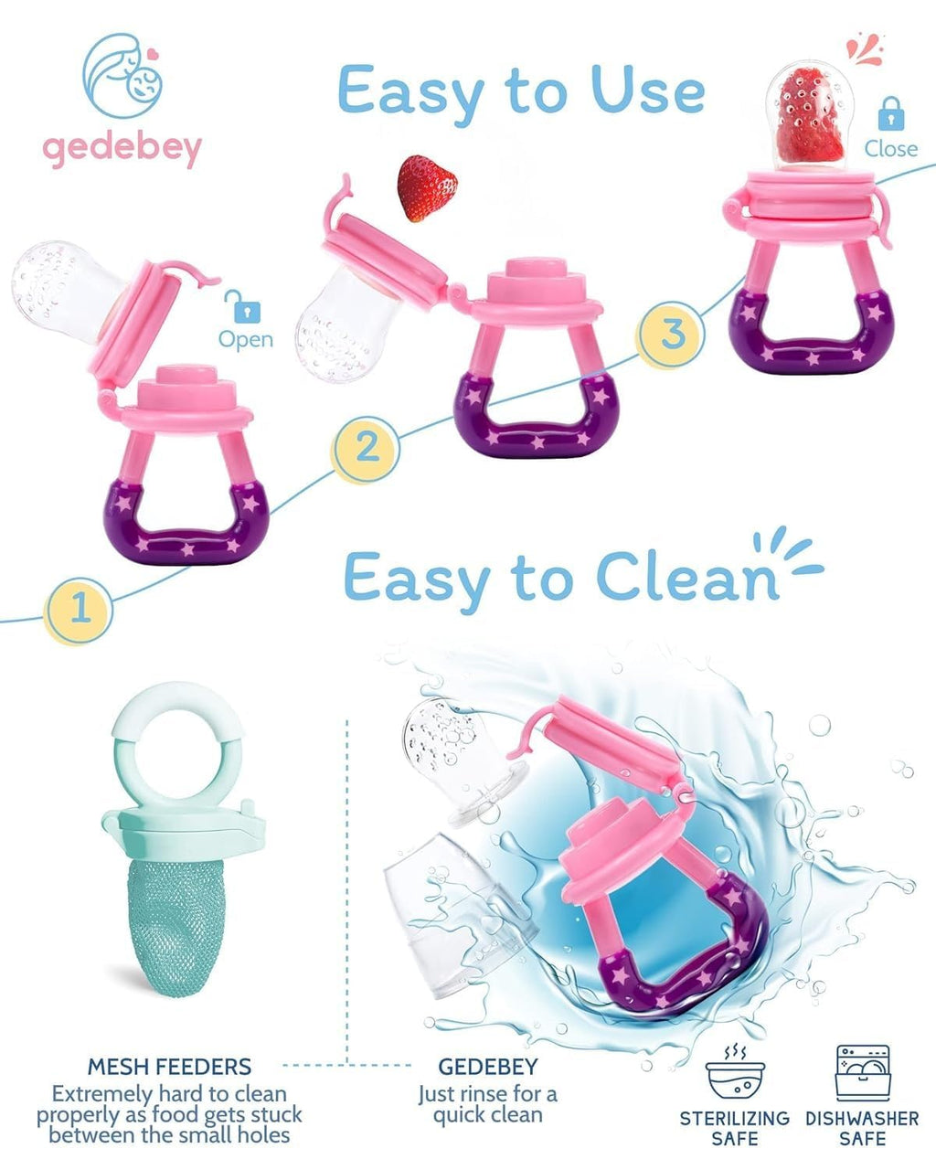 Baby Fruit Nibbler – 100% Pure Silicone, BPA-Free (Pack of 2)