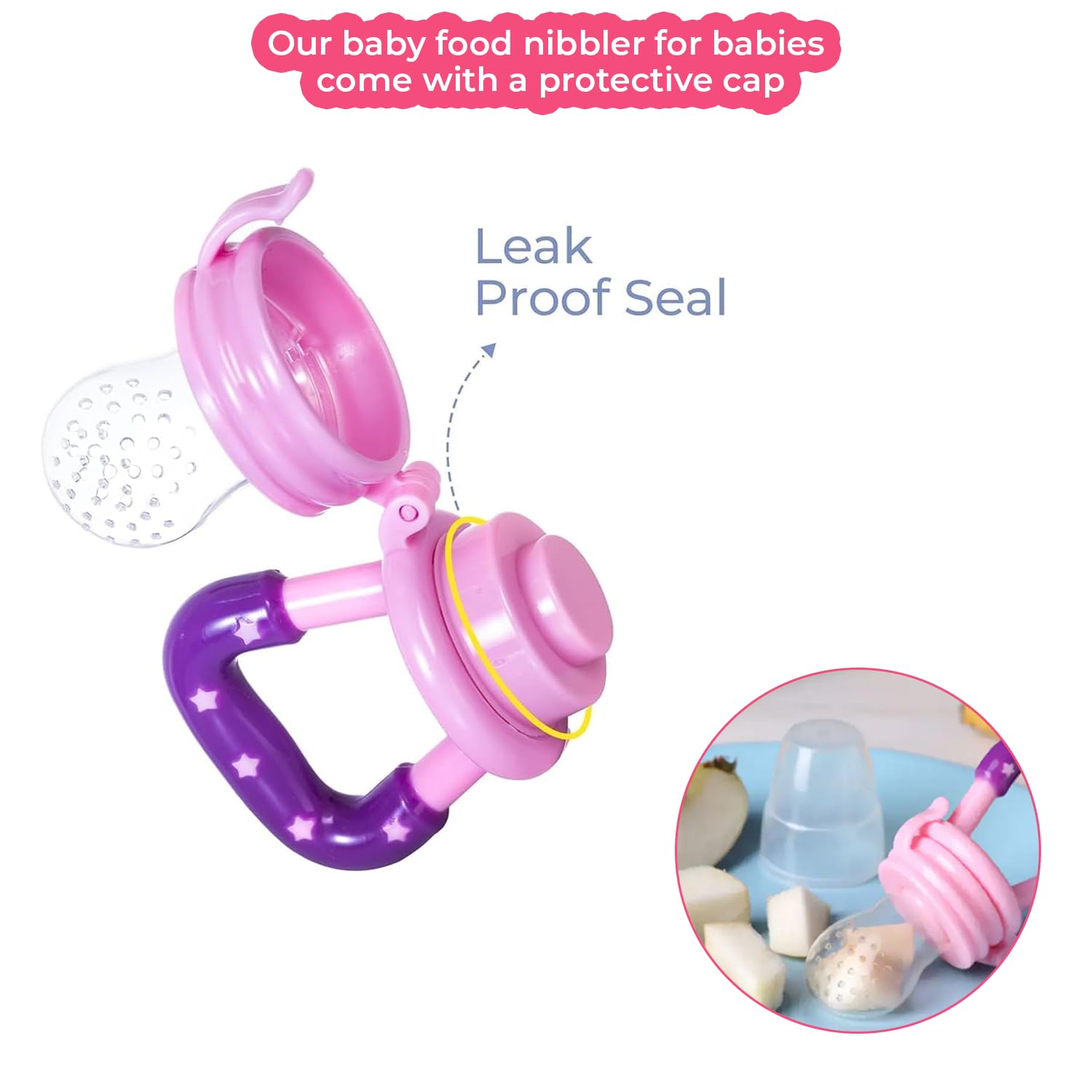 Baby Fruit Nibbler – 100% Pure Silicone, BPA-Free (Pack of 2)