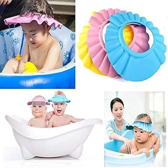 Baby Adjustable Soft & Safe Bathing Shower Cap (Pack of 2)