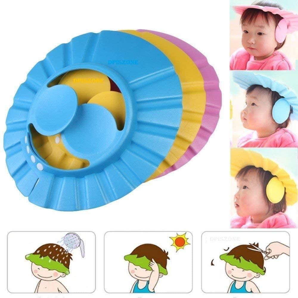 Baby Adjustable Soft & Safe Bathing Shower Cap (Pack of 2)