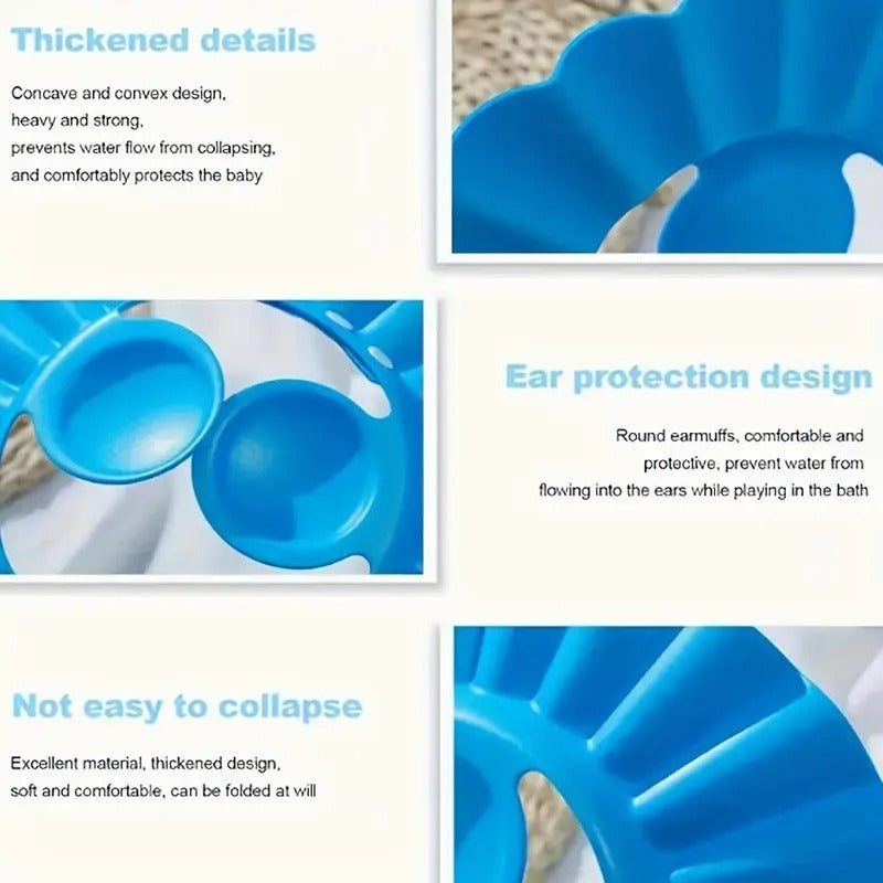 Baby Adjustable Soft & Safe Bathing Shower Cap (Pack of 2)